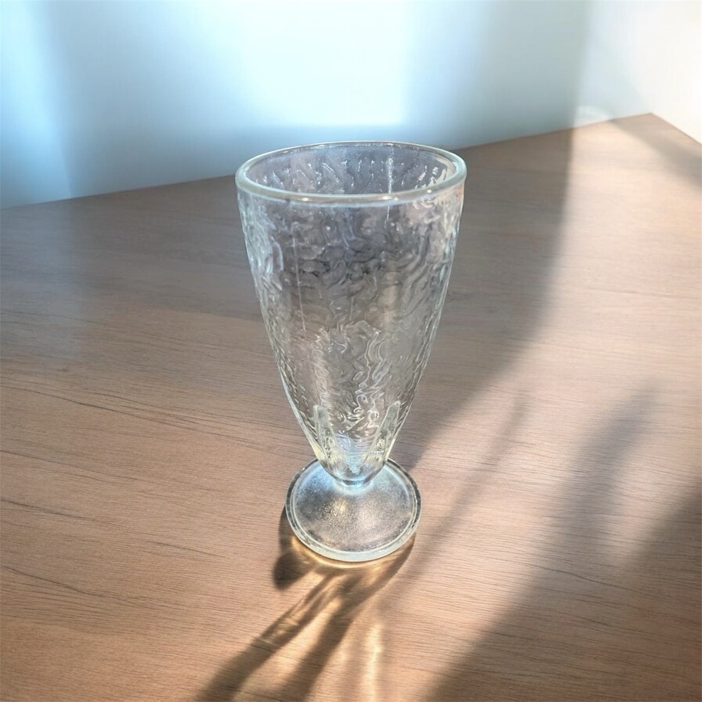 Vintage Clear Textured Glass Parfait Glass